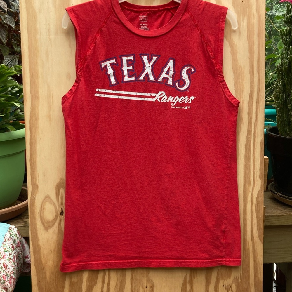 Red Texas Rangers Sleeveless Shirt, Youth XXL